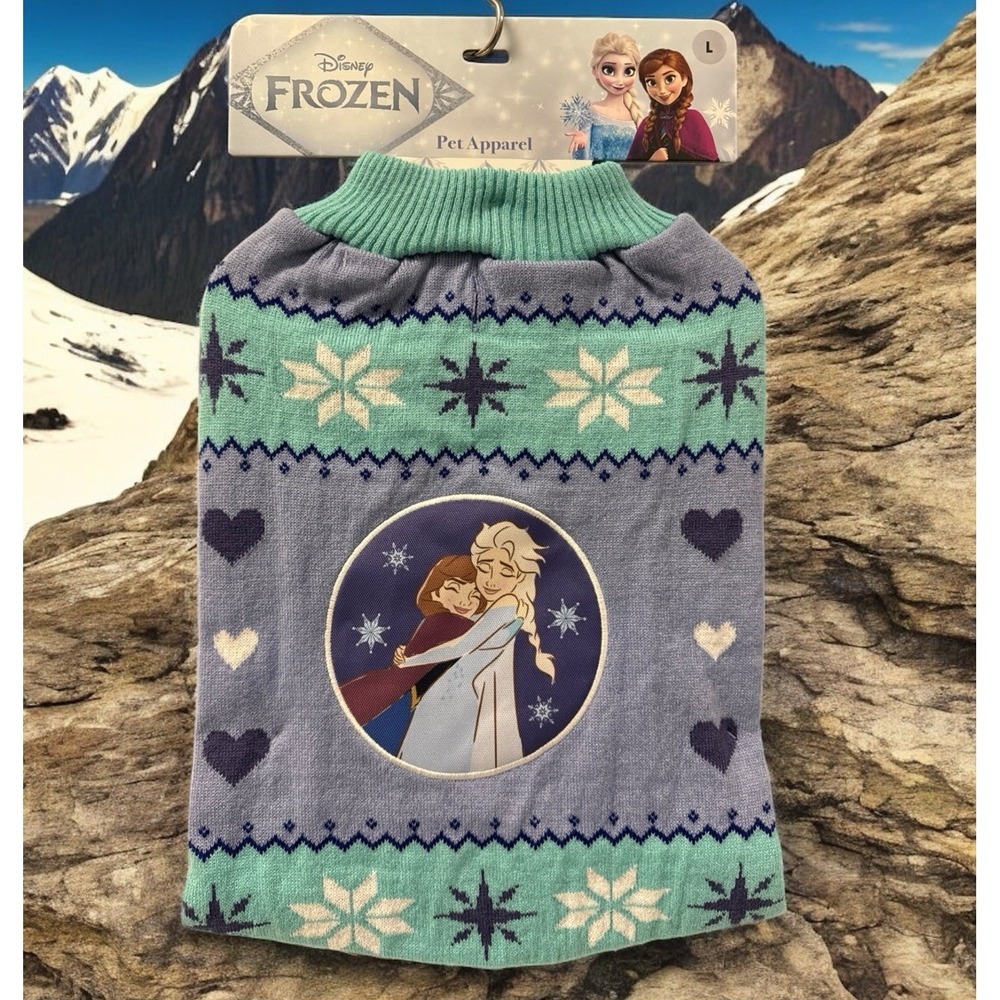 Disney Frozen Pet Sweater Dog Pig Winter Elsa Hugging Halloween Costume L